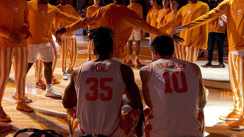 Tennessee Athletics photo / Tennessee senior forwards Yves Pons and John Fulkerson will play their final game together inside Thompson-Boling Arena on Sunday afternoon, when the Volunteers host Florida.