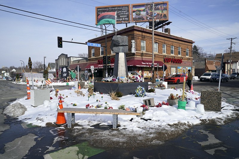 George Floyd Square is shown on Feb. 8, 2021, in Minneapolis. (AP Photo/Jim Mone)


