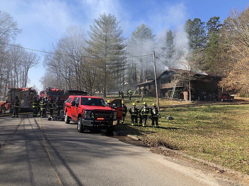 Photo contributed by Walker County / Crews respond to a morning fire that claimed two lives in Walker County on Monday, March 8, 2021.