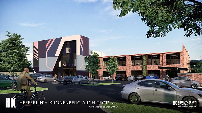 Rendering by HK Architects / The former Chattanooga Printing and Engraving Building would be added to and remade into live-work space on the North Shore in a planned new project.