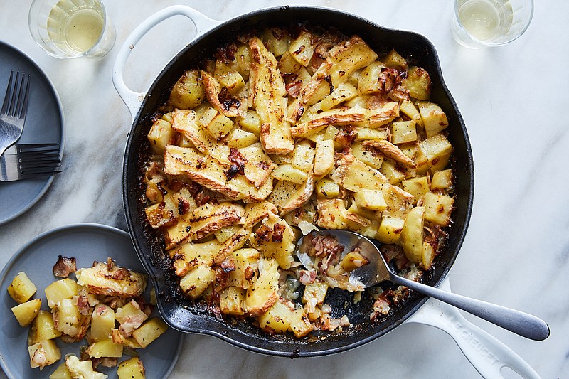 Get a taste of the French side of the Alps with this tartiflette, a cheesy, golden-topped casserole. / Photo by Linda Xiao/The New York Times