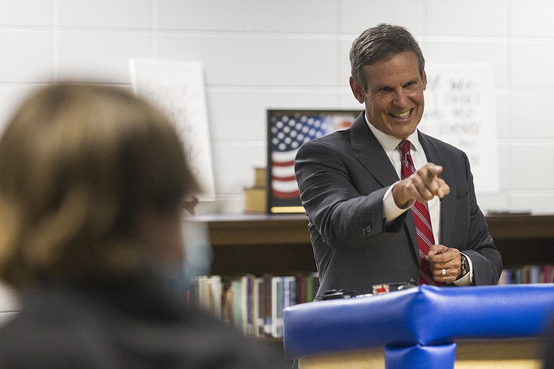 Staff Photo By Troy Stolt / Tennessee Gov. Bill Lee speaks during an October 2020 visit to Cleveland High School.