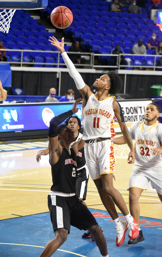 Staff Photo by Matt Hamilton / Howard's (11) Xavier Fisher puts up a layup at the Murphy Center in Murfreesboro on Thursday, March 18, 2021.