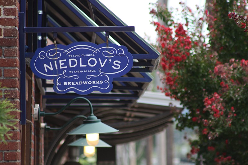 Staff Photo by Shawn Paik/Chattanooga Times Free Press - July 29, 2013, Niedlov's Bakery sign on Main Street.