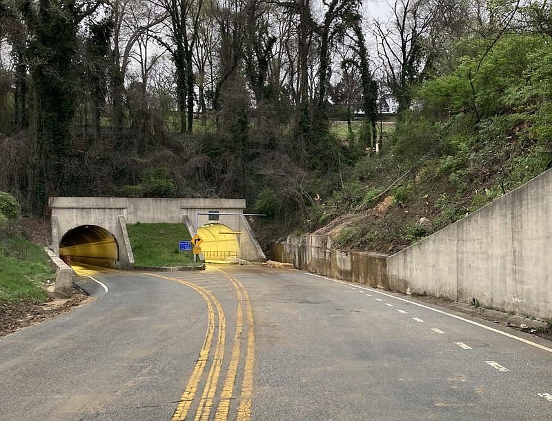 Tennessee Department of Transportation crews reopened the Bachman Tunnels in East Ridge on Friday, March 19, after they were closed by a landslide Wednesday evening. / Photo from the Tennessee Department of Transportation