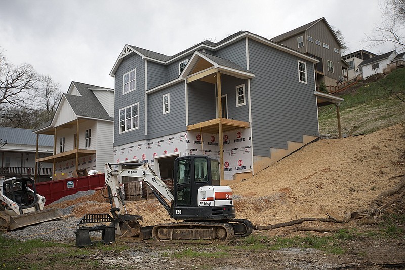 Staff photo by Troy Stolt / Homes being built along Tremont Street are seen on Friday, March 19, 2021 in Chattanooga, Tenn.