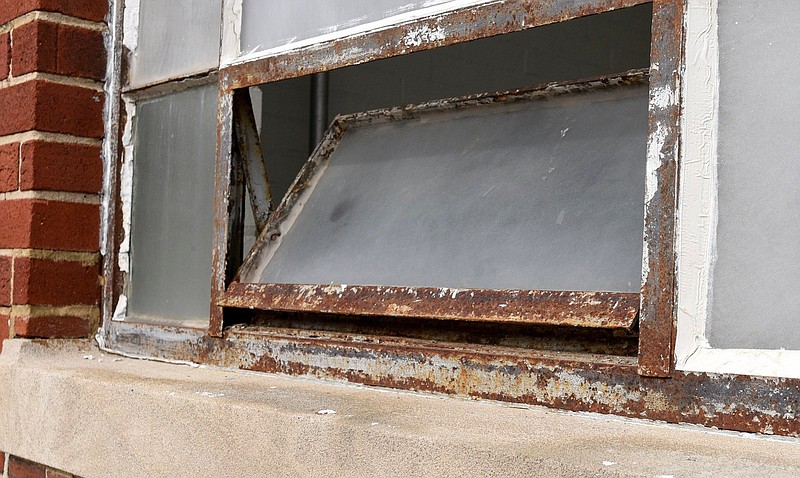 Staff Photo by Robin Rudd / Aged windows are a concern at Tyner Academy.  Tyner Academy Principal Gerald Harris gave the Times Free Press a tour of the school's facilities on December 6, 2019.  