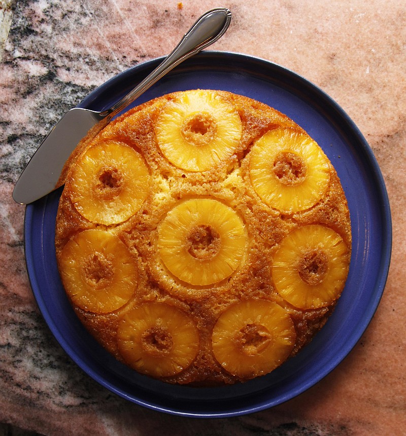 Pineapple upside-down cake is a classic recipe that's as close as the back of the King Arthur flour box. Recipes from the back of boxes, packages and cans are ideal for an Easter dinner that uses products you have on hand. / File Photo by Pablo Alcala/Lexington Herald-Leader/MCT