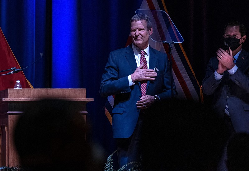 Gov. Bill Lee ending his third State of the State address. (Photo: John Partipilo)