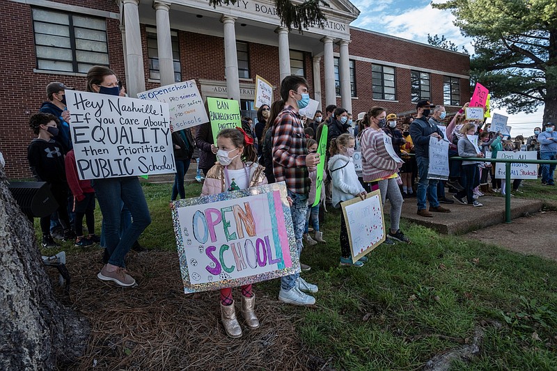 In December, a group of parents rallied in Nashville to get their kids back in the classroom. (Photo: John Partipilo)