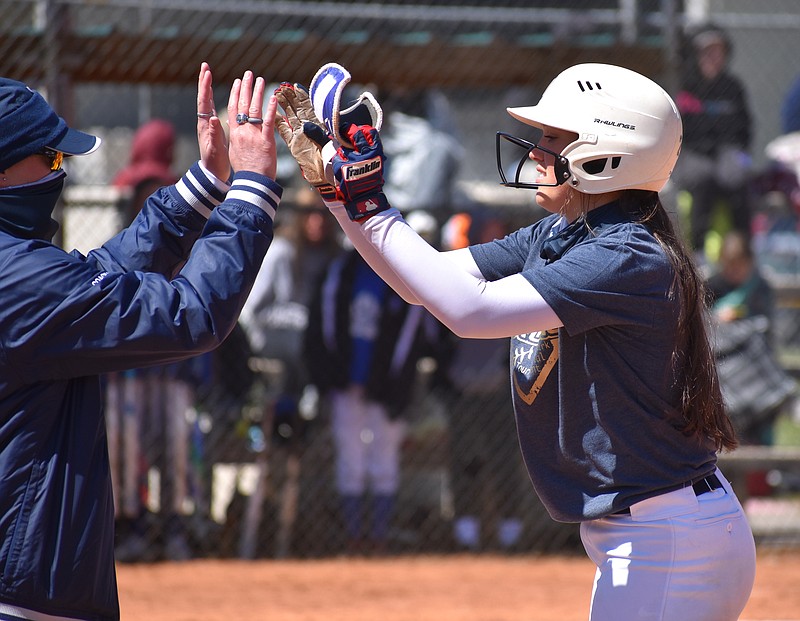 Staff photo by Patrick MacCoon / Soddy-Daisy senior Courtney Sneed had three hits to help lead the Lady Trojans to a 10-0 victory over Sale Creek in the Clifford Kirk Memorial Tournament in Soddy-Daisy on Friday.