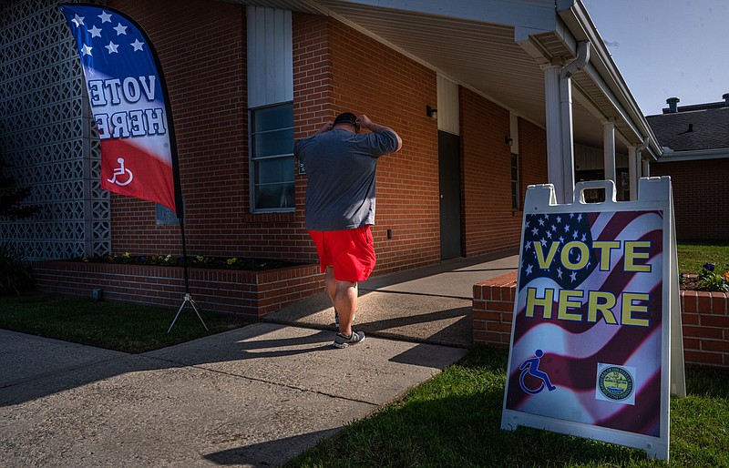 A voter enters Trinity Baptist Church in Manchester, Tennessee, to vote. (Photo: John Partipilo)