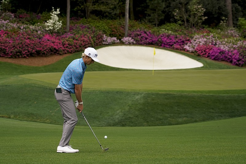 AP photo by David J. Phillip / Will Zalatoris hits to the 13th green at Augusta National during the second round of the Masters on Friday. Zalatoris, a 24-year-old who doesn't yet have full PGA Tour status, shot a 68 and was tied for second, just one shot behind leader Justin Rose.