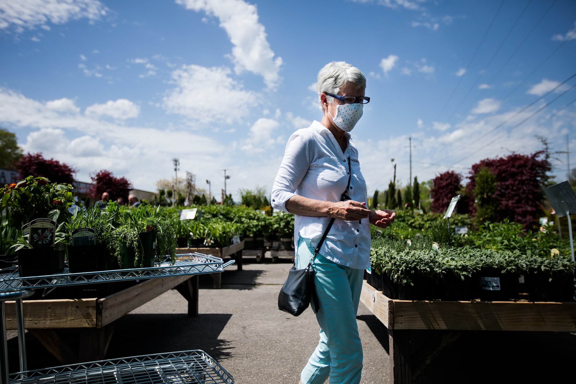 Staff photo by Troy Stolt / Susan Brock shops for plants at The Barn Nursery in Chattanooga.