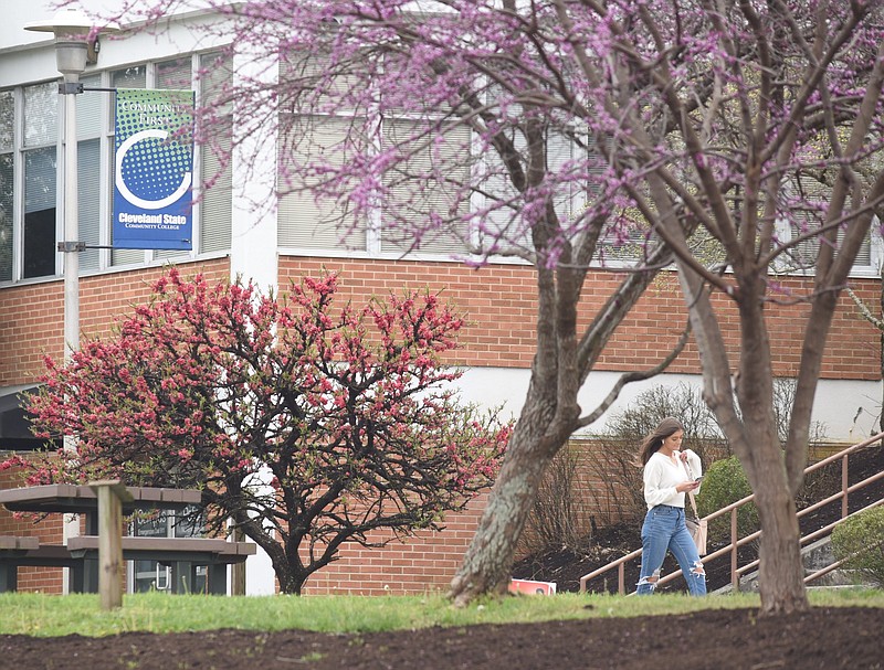 Staff photo by Tim Barber | These are scenes from the campus of Cleveland State Community College, Mar. 26, 2019. Amid the pandemic, Cleveland State and Chattanooga State Community College have maintained steady interest in their education programs.