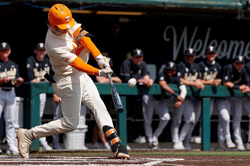 Tennessee Athletics photo / Tennessee infielder Jake Rucker had one of the four solo home runs for the fifth-ranked Volunteers on Sunday afternoon during their 10-4 loss to second-ranked Vanderbilt.