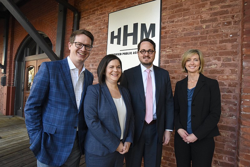 Staff Photo by Matt Hamilton /  From left, Will Clegg, Brittany Carman, Jon Paul Davis and Beverly Edge at HHM in Chattanooga on Friday, April 2, 2021. 