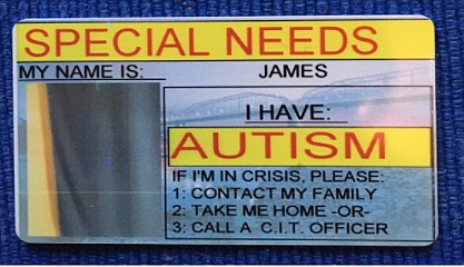 An ID card for a special needs individual / Photo from the Chattanooga Police Department