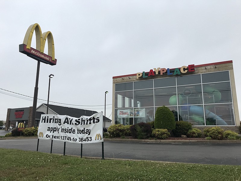 Photo by Dave Flessner / The McDonald's restaurant in Ooltewah is among 44 McDonald's restaurants in the Chattanooga region that collectively are seeking 1,224 more workers to help staff up for the summer ahead.