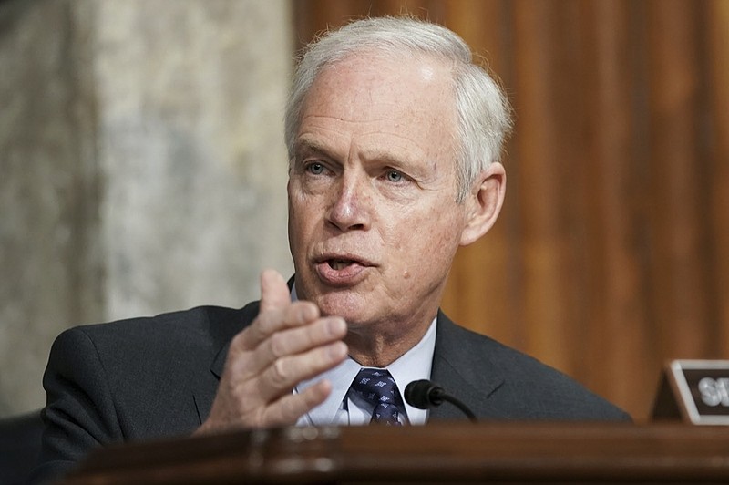 FILE - In this March 3, 2021 file photo, Sen. Ron Johnson, R-Wis., speaks at the U.S. Capitol in Washington. (Greg Nash/Pool via AP, File)


