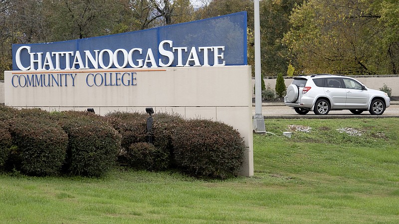 Staff photo by C.B. Schmelter / A vehicle enters the Chattanooga State Community College campus on Thursday, Nov. 12, 2020 in Chattanooga, Tenn.