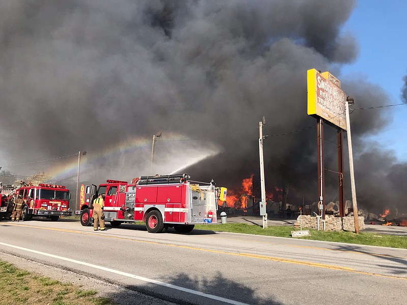 Photo contributed by Jason Dadarria / Jim Oliver's Smoke House, the iconic eatery in Monteagle, Tenn., in operation since 1960, burned to the ground April 27, 2021. The business has been owned by the Oliver family since it opened by founder Jim Oliver, who was born in nearby Pelham in 1937. He died in 2007.