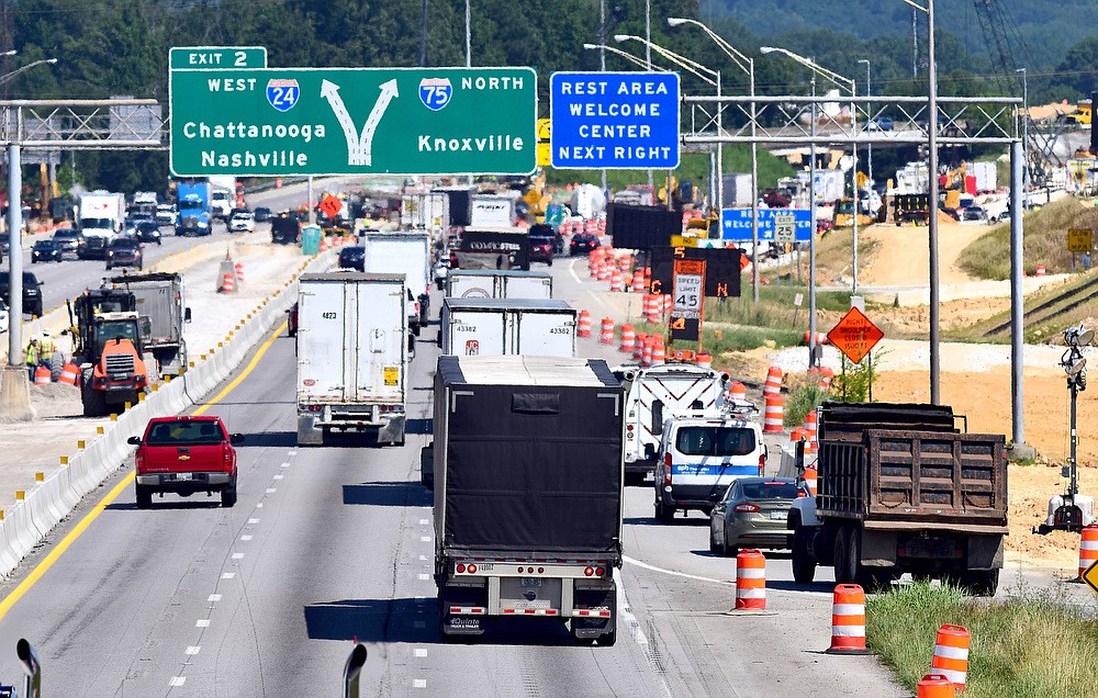 I-75, I-24 'Split' traffic to shift to final alignment this weekend in ...