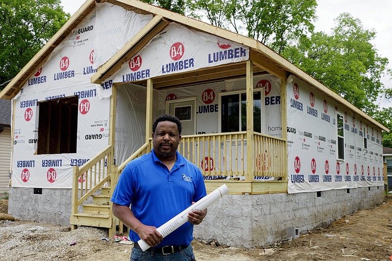 Staff photo by C.B. Schmelter / Paris Construction Company President Darian Paris is building affordable housing on the 2000 block of Cleveland Avenue. Paris was among 10 recent graduates of Chattanooga's Urban League Next Level program that helps minority-owned small business owners find ways to access capital, make connections and learn the skills to grow their companies.