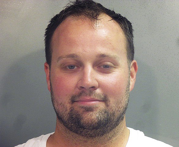 This photo provided by the Washington County (Ark.) Jail shows Joshua Duggar. Former reality TV Star Josh Duggar is being held in a northwest Arkansas jail after being arrested, Thursday, April 29, 2021 by federal authorities, but it's unclear what charges he may face. (Washington County Arkansas Jail via AP)