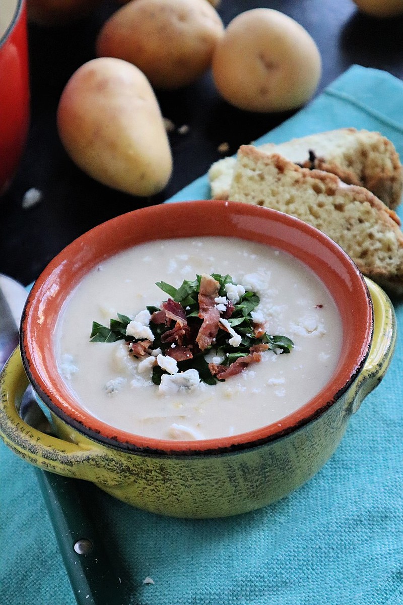 Potato Soup made with shredded cheddar and Irish Red ale is perfect for any day you want something sumptuous. / Photo by Gretchen McKay/Pittsburgh Post-Gazette/TNS