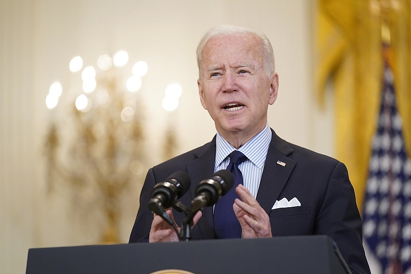 President Joe Biden speaks about the April jobs report in the East Room of the White House, Friday, May 7, 2021, in Washington. (AP Photo/Patrick Semansky)