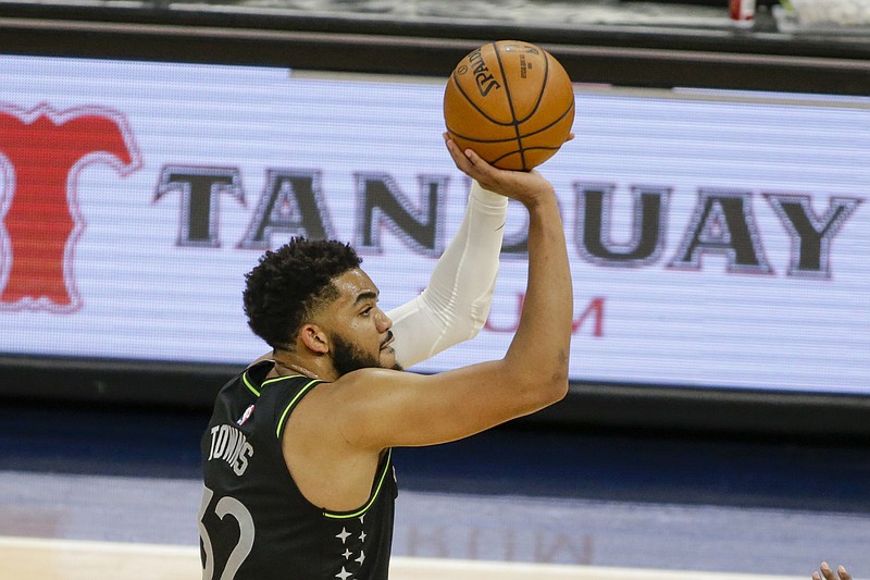 AP file photo by Andy Clayton-King / Minnesota Timberwolves power forward Karl-Anthony Towns has lost seven family members since the COVID-19 pandemic began, including his mother, Jackie, who died of coronavirus complications at age 59 on April 13, 2020.