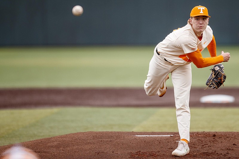 FILE - Tennessee Athletics photo / Tennessee pitcher Blade Tidwell 