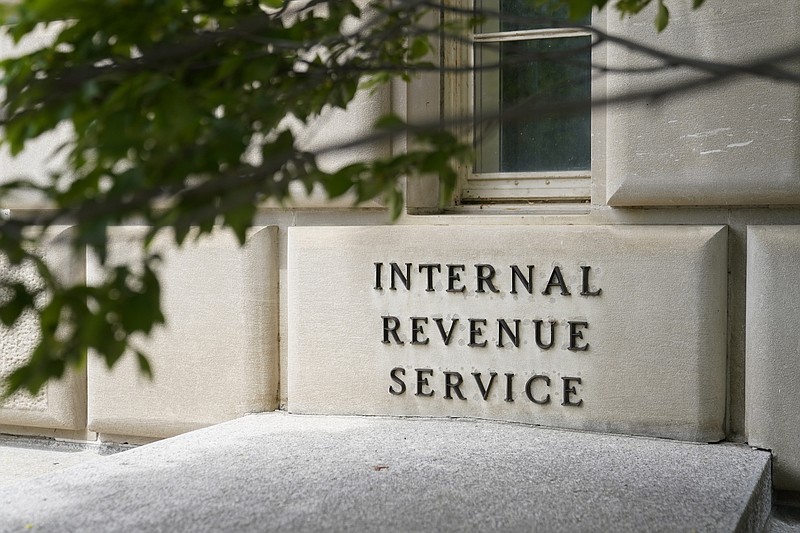 Photo by Patrick Semansky of The Associated Press / This May 4, 2021, photo shows a sign outside the Internal Revenue Service building in Washington.