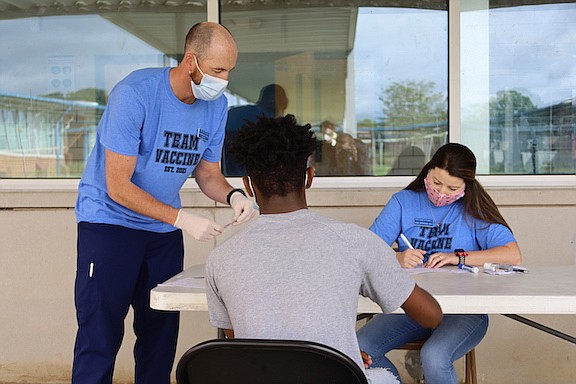 Photo courtesy Hamilton County Schools / Hamilton County Schools held its first student vaccination event at Brainerd High School on Wednesday, May 5, 2021.