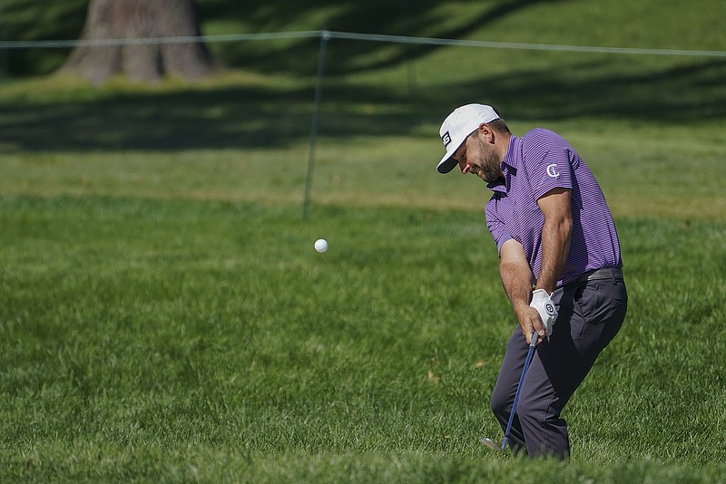 AP photo by John Minchillo / Chattanooga resident Stephan Jaeger chips onto the fifth green at Winged Foot Golf Club during the third round of the U.S. Open on Sept. 19, 2020, in Mamaroneck, N.Y.