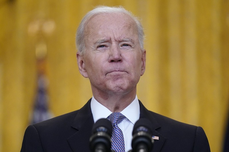 President Joe Biden speaks about distribution of COVID-19 vaccines, in the East Room of the White House, Monday, May 17, 2021, in Washington. (AP Photo/Evan Vucci)


