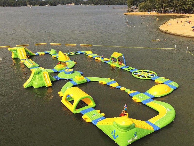 Contributed Photo from Jack Cash / Nooga Splash, an inflatable water park, opens this weekend off the beach at Chester Frost Park.