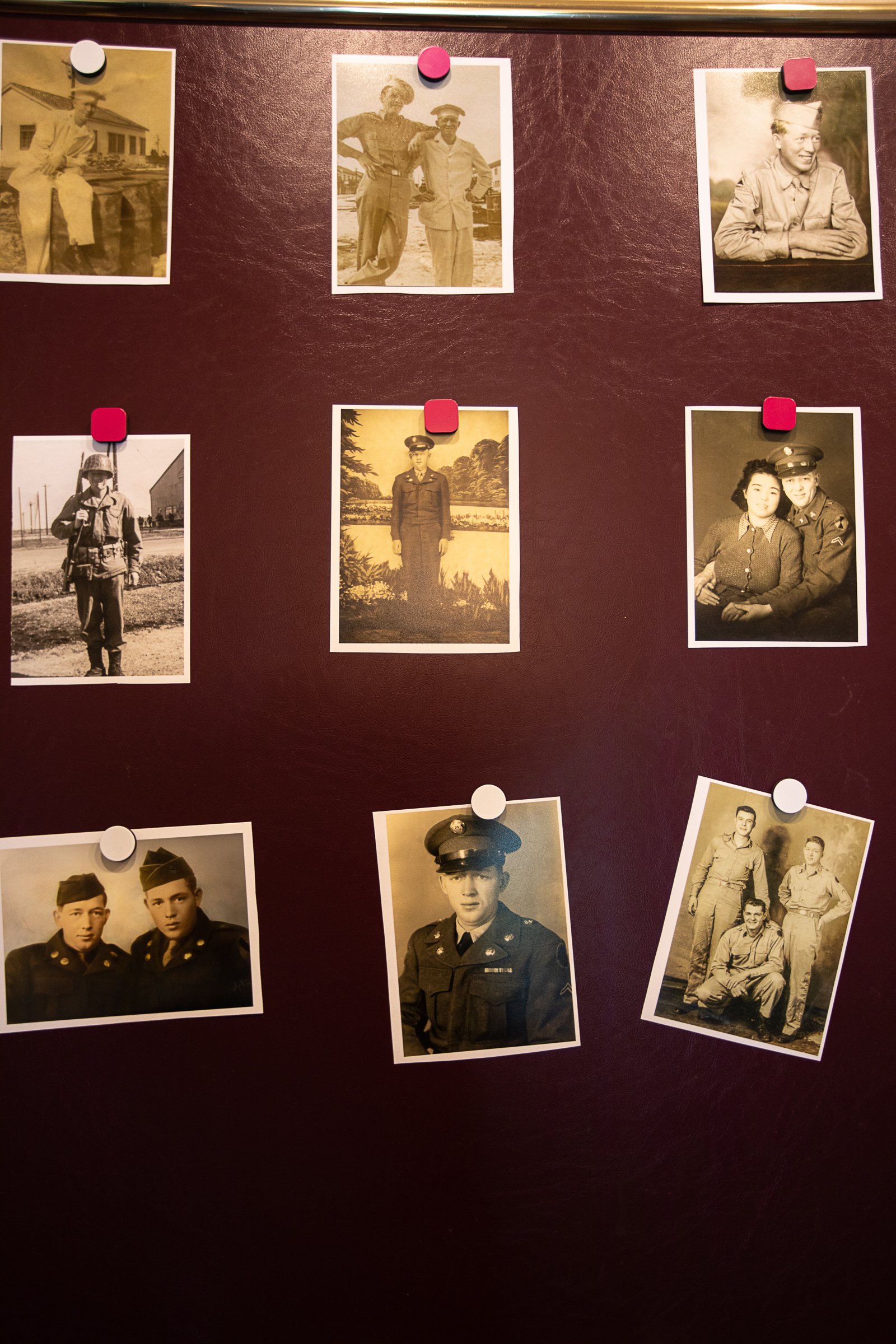 Staff photo by Troy Stolt / Photographs of Army Cpl. Henry L. Helms, who was killed in action during The Battle of Chosin Reservoir during the Korean War is seen inside of the Wilson Funeral Home on Saturday, May 22, 2021 in Ringgold, Georgia. Helms, who was ruled missing in action for seven decades, was identified by his family and given full honors with funeral rites after a 2018 meeting between North Korean Chairman Kim Jong Un and former President Donald Trump, in which an agreement was struck to repatriate remains of Americans collected from the Korean War.