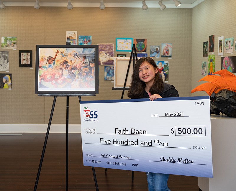 Photo courtesy Hamilton County Schools | Faith Daan, a student at Chattanooga High School Center for Creative Arts, won the 2021 ESS Art Contest in the 9-12 category for her work "Young Chaos."
