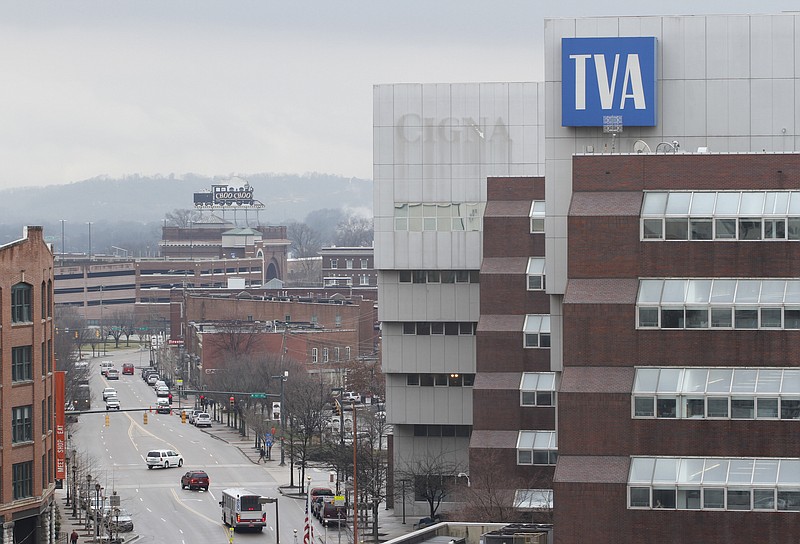 Staff File Photo / The TVA office building in downtown Chattanooga serves as the federal agency's power headquarters.