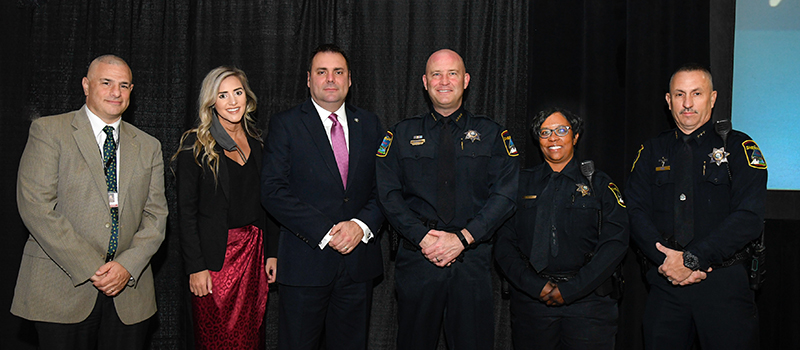 Photo by Mark Gilliland / Ron Bernard, Coty Wamp, Matt Lea, Chief Deputy Austin Garrett, Deputy Yolanda Ward and Deputy Chief Mark King.