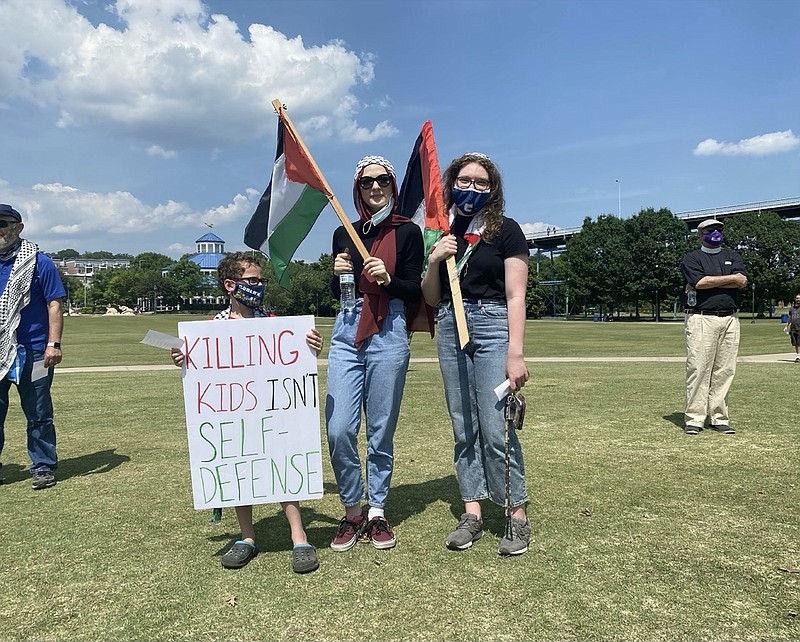 Contributed photo / Palestinian supporters at a solidarity rally on Sunday May 23, 2011 in Coolidge Park. 