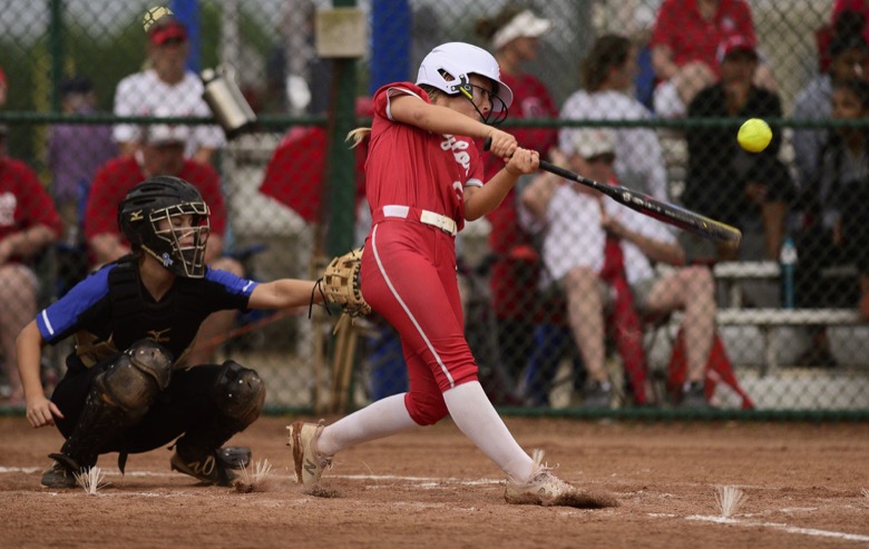 Staff photo by Robin Rudd / Baylor's Addie Yates makes contact during a TSSAA Division II-AA state tournament game against GPS on Wednesday in Murfreesboro, Tenn.
