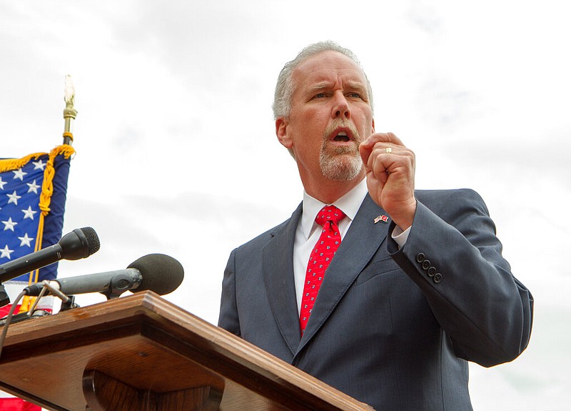 State Rep. Joe Carr announces the launch of his congressional bid in Murfreesboro, Tenn., on Thursday, May 2, 2013. (AP Photo/Erik Schelzig)