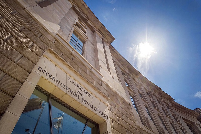 In this April 1, 2014, file photo, the headquarters for the U.S. Agency for International Development is seen in Washington. The state-backed Russian cyber spies behind the SolarWinds hacking campaign launched a targeted spear-phishing assault on U.S. and foreign government agencies and think tanks using an email marketing account of the U.S. Agency for International Development, Microsoft said, late Thursday, May 27, 2021. (AP Photo/J. David Ake, File)