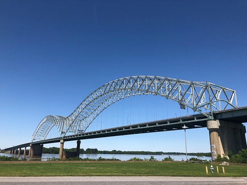 FILE - This Friday, May 14, 2021 file photo shows the Interstate 40 Bridge linking Tennessee and Arkansas in Memphis, Tenn. (AP Photo/Adrian Sainz, File)


