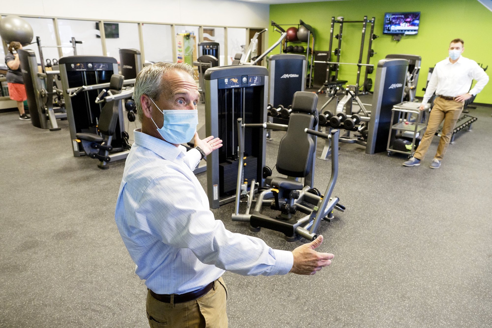 Staff photo by C.B. Schmelter / Director of Health and Fitness Russell Cliche talks to the Times Free Press at One to One Health on Thursday, May 27, 2021 in Chattanooga, Tenn.