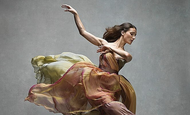 Image courtesy of Ken Browar and Deborah Ory / Masha Dashkina Maddux, principal with Martha Graham Dance Company, was photographed in 2015. The photo is a dye sublimation print on aluminum, 42 by 50 inches. Dress by Maurizio Nardi. thumbnail