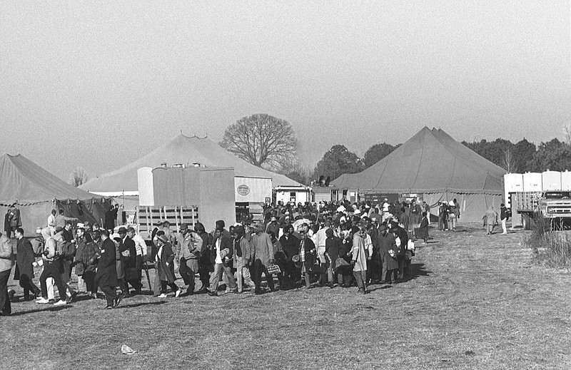 FILE - In this March 22, 1965, file photo, participants in the Selma-to-Montgomery voting rights march are shown at a campsite near Selma, Ala. (AP Photo/File)



